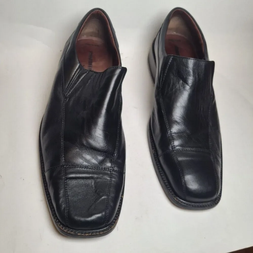 Johnston Murphy Sheepkin Y2k Square Toe Black Leather Slip-on Loafer Brazil 11M